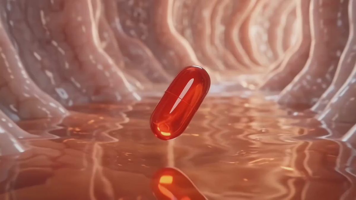 血管の中を進むNaturéaのソフトジェル
