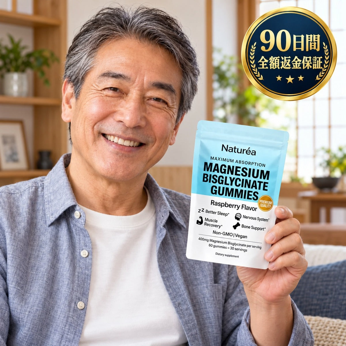 90日間全額返金保証